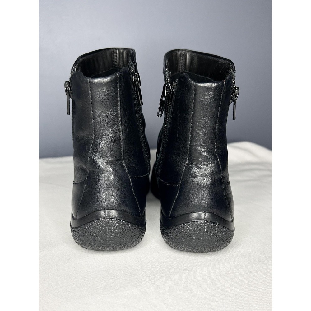 Hotter Boots Womens Size 6.5 Black Whisper Ankle Bootie Leather Zip Flat Comfort - Picture 4 of 16